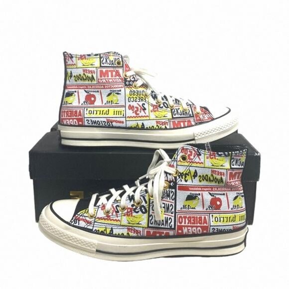 Converse Chuck 70 High Top Canvas Shoes Black Multi 171572C Skate Size Men's - Picture 6 of 10